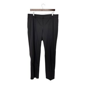St. John | Single Pleat Dress Pants‎ Womens Solid Black Ankle Trousers 12